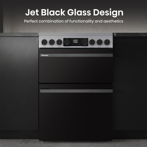 Hisense Hi6 Max HDCEC6C20X 60cm Wide Double Oven Electric Cooker with Ceramic Hob - Stainless Steel - A Rated, Stainless Steel - image 4