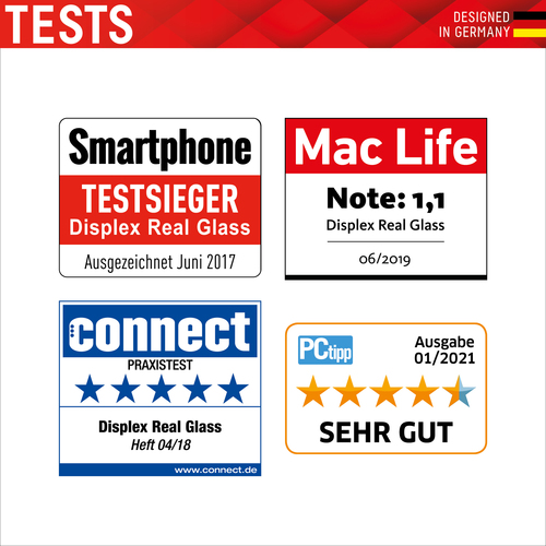 Displex Real Glass. Screen protector type: Clear screen protector, Brand compatibility: Apple, Compatibility: iPhone XR, P