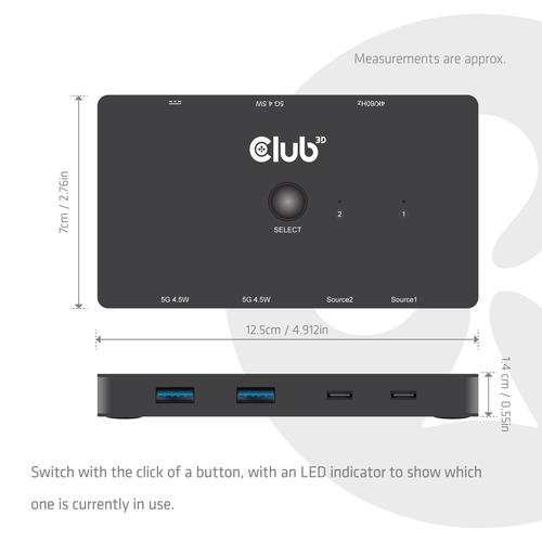 CLUB3D Dual USB-C® to HDMI™ KVM Switch – image 4