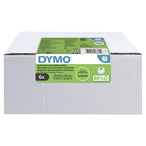 Dymo Labelwriter Veterinary Prescription Easy-Peel 400 Labels (Pack 6) - image 1