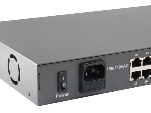 LevelOne 34-Port Fast Ethernet PoE Switch, 802.3at/af PoE, 32 PoE Outputs, 2 x Gigabit RJ45 – image 3