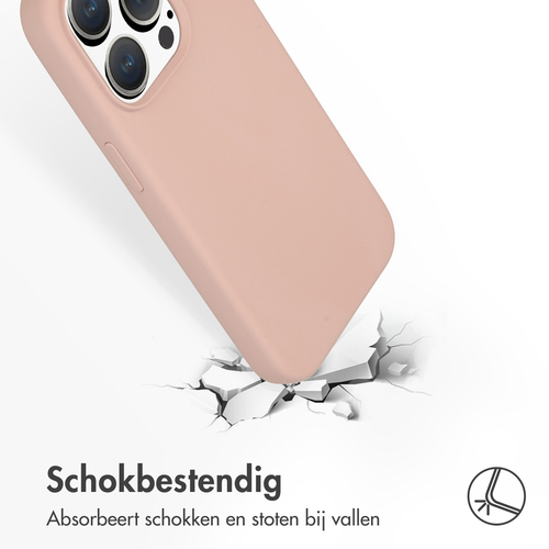 Accezz Liquid Silicone Backcover met MagSafe iPhone 15 Pro Telefoonhoesje Roze, afbeelding 7