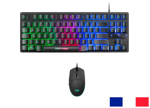 Mars Gaming MCPTKLFR RGB Combo Keyboard and Mouse 3200DPI TKL Design French Language – image 1