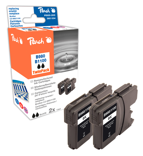 Peach PI500-203 ink cartridge 2 pc(s) Compatible High (XL) Yield Black