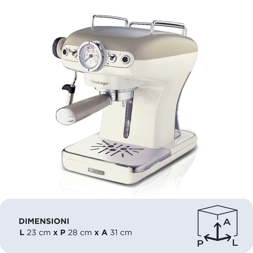 Ariete Vintage Espresso 1389 Coffee Machine - Beige, Brown,Cream - image 2