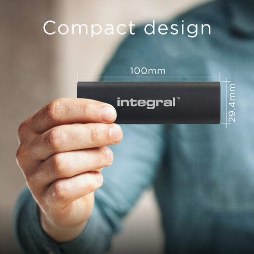 Integral 1TB - 1024GB PORTABLE EXTERNAL SSD USB 3.2 GEN2 3.0 TYPE C R-500MB/s W- 400MB/s C-A CABLE A-C ADAPTOR AND CARRY CASE INC – image 4