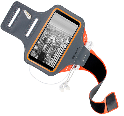 Mobiparts Comfort Fit Sport Armband Samsung Galaxy J6 Plus (2018) Neon Orange – image 2