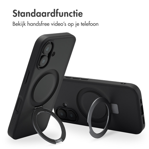 Accezz Ring Stand Backcover met MagSafe iPhone 16 - Zwart, afbeelding 3