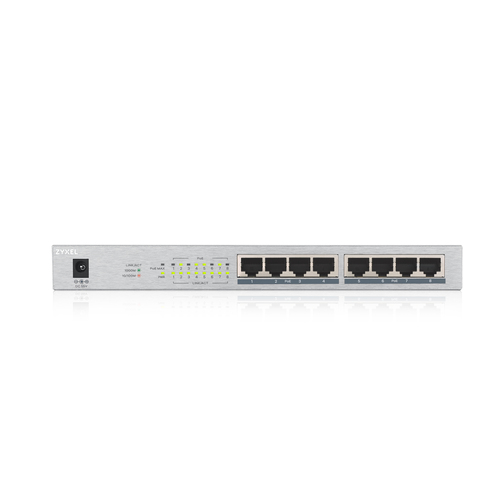 Zyxel GS1008HP-GB0101F 8 Gigabit Unmanaged PoE Switch, Smart 802.3at, High Power Budget, Fanless Design - image 3
