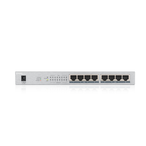 Zyxel GS1008HP-GB0101F 8 Gigabit Unmanaged PoE Switch, Smart 802.3at, High Power Budget, Fanless Design - image 2