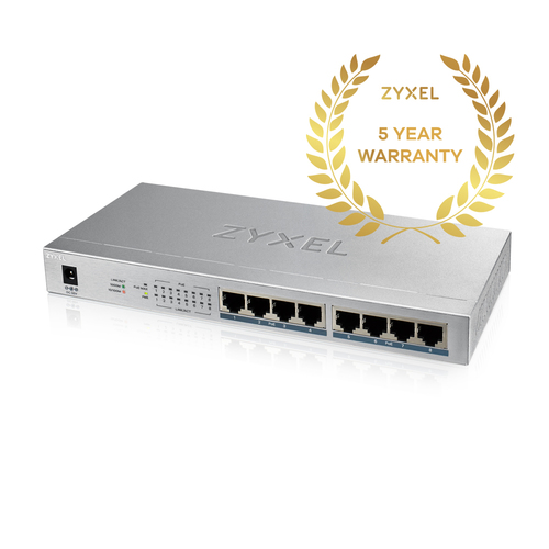 Zyxel GS1008HP-GB0101F 8 Gigabit Unmanaged PoE Switch, Smart 802.3at, High Power Budget, Fanless Design - image 6