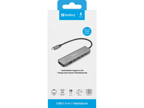 Sandberg USB-C 6-in-1 MediaDock – image 2