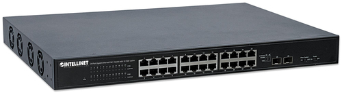 Intellinet 24-Port Gigabit Ethernet PoE+ Switch with 10 GbE Uplink, 24 x PoE ports, IEEE 802.3at Power over Ethernet (PoE+)
