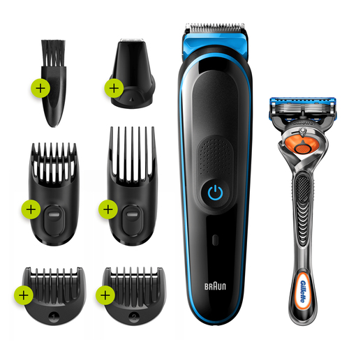 Braun All-in-one 7-in-1 Trimmer MGK3245 Men Beard Trimmer, Face Trimmer & Hair Clipper, Black/Blue – image 2