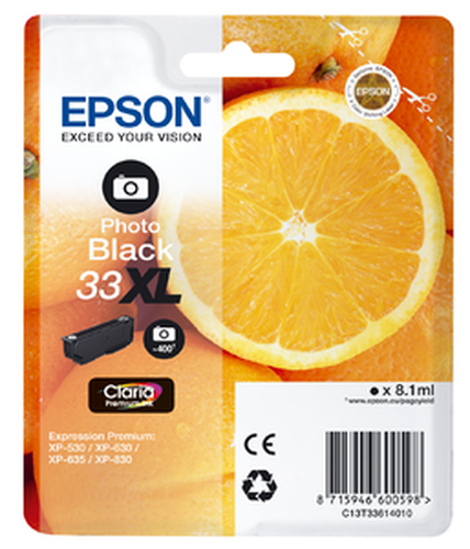 Epson 33XL – Cartuccia nero foto originale (Arancia)