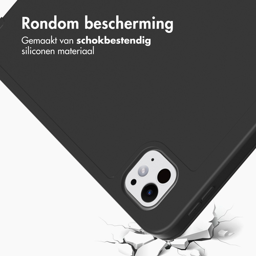 Accezz Smart Silicone Bookcase voor Apple iPad Pro 13 (2024) M4 Tablethoesje Zwart, afbeelding 4