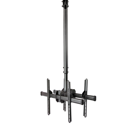 StarTechcom Soporte de Techo para 2 TV - Soporte VESA de Colgar de Alta Resistencia para 2 Pantallas de 32 a 75 - Poste Telescópico Ajustable de 106m a 152m Inclinación/Giro/Rotación FPCEILBTB - Abrazadera - para pantalla plana - acero resistente - negro - tamaño de pantalla 32-75 - se puede instalar en el techo - Código: FPCEILBTB | Compra en Guadalajara