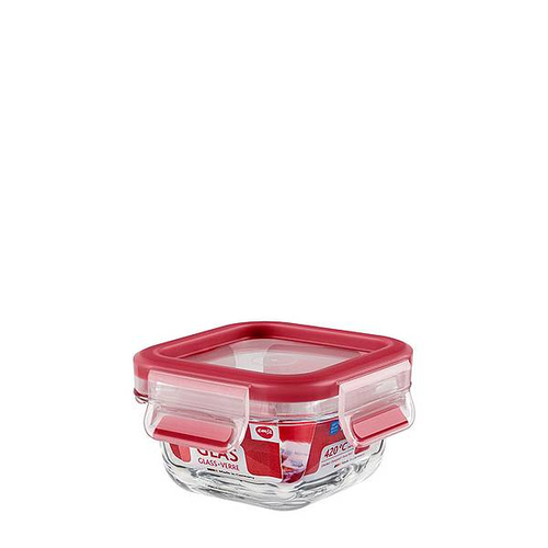 EMSA Clip & Close Glas Kvadrāts Kaste 0,2 L Sarkans, Caurspīdīgs 1 pcs