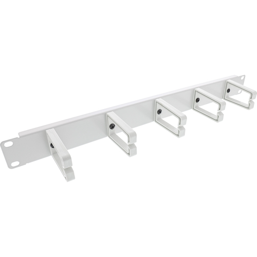 Product image: InLine 19" Cable management panel, 5 small brackets, RAL7035, grey