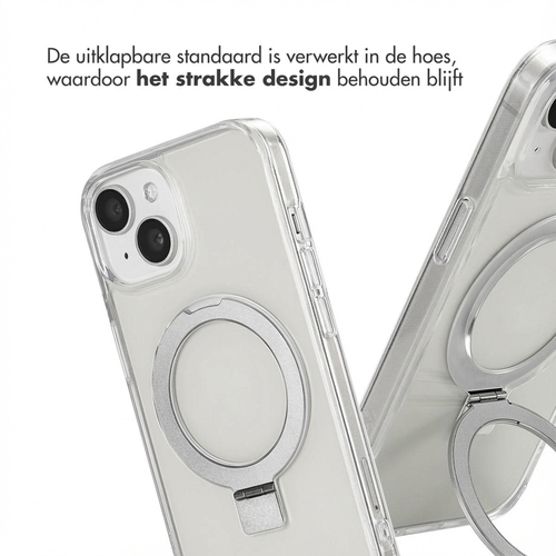 Accezz Ring Stand Backcover met MagSafe iPhone 15 - Transparant, afbeelding 5