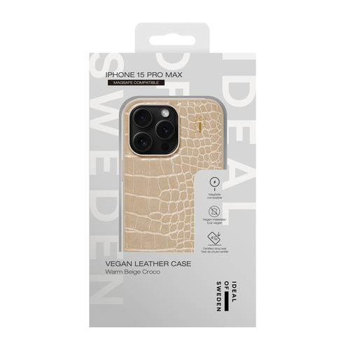 iDeal of Sweden Vegan Leather Case MagSafe iPhone 15 Pro Max Warm Beige Croco – image 4