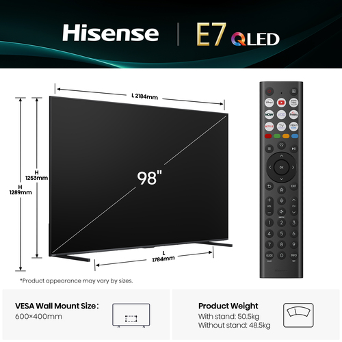 Hisense E7QTUK 98 inch Smart 4K Ultra HD Qled TV - image 5