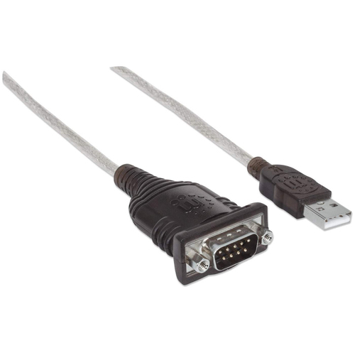 Manhattan Convertidor USB-A a serie (RS232/COM/DB9), 45 cm, macho a macho, chip Prolific PL-2303RA, negro/plata, 3 años de garantía, equivalente a ICUSB232V2 imagen 2