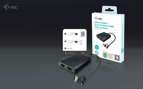 I-tec USB-A/USB-C Dual 4K/60 Hz HDMI Video Adapter, afbeelding 3