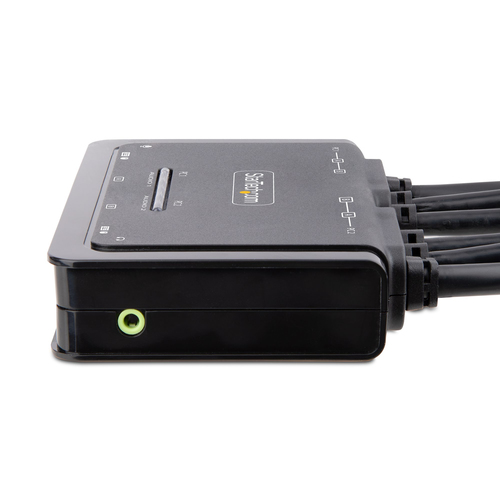 StarTech.com 2-Port Dual-Monitor DisplayPort Cable KVM Switch, 4K 60Hz, Compact KVM with 5ft1.5m USB-ADisplayPortAudio Integrated Cables, Bus Powered, afbeelding 5