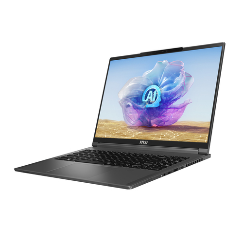 MSI Creator 16 AI STUDIO A1VIG-202TAA Intel Core Ultra 9 185H Ноутбук 40,6 cm (16") UHD+ 64 GB DDR5-SDRAM 2 TB Твердотельный накопитель (SSD) NVIDIA GeForce RTX 4090 Wi-Fi 7 (802.11be) Windows 11 Pro Серый