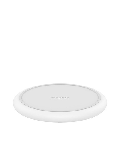 mophie Charge Stream Pad - Base de carga inalámbrica adaptador de corriente CA - 10 vatios - Apple Fast Charge FC - blanco - 409901798