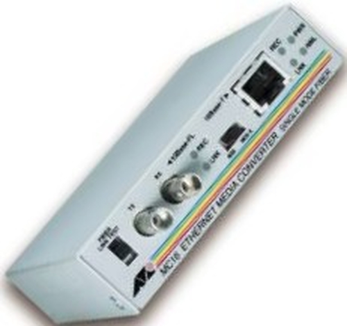 Allied Telesis UTP to fibre ST single-mode Ethernet media converter