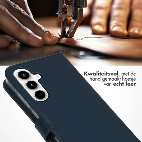 Selencia Echt Lederen Bookcase Samsung Galaxy A55 - Blauw, afbeelding 2