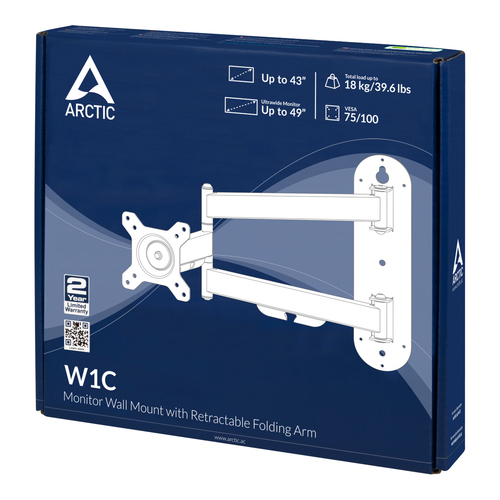 ARCTIC W1C Wall Mount with Retractable Folding Arm, afbeelding 8