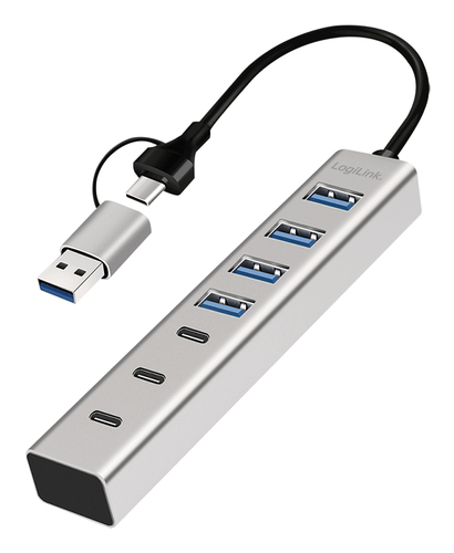 Logilink USB 3.0 HUB, 7-Ports, 4x USB-A, 3x USB-C, 5 Gbit/s