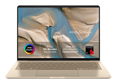 ASUS Zenbook 14 UX3480KA-U1003W Copilot+ PC AMD Ryzen™ AI 7 345 Ноутбук 35,6 cm (14") Full HD 16 GB LPDDR5x-SDRAM 512 GB Твердотельный накопитель (SSD) Wi-Fi 6E (802.11ax) Windows 11 Home Бежевый