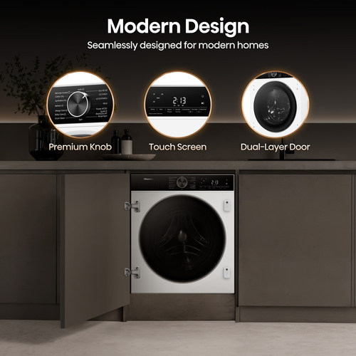 Hisense WD90BI543BWP washer dryer Built-in Front-load White – image 7