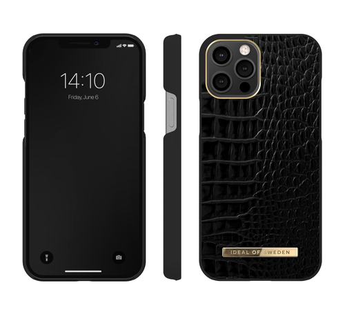 iDeal of Sweden Atelier Case iPhone 12 PRO MAX Neo Noir Croco – image 2
