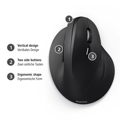 Hama Emc-500 Vertical Ergonomic Optical Mouse - Black - image 5