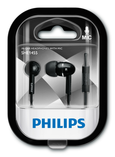 Philips SHE1455BK/10 headphones/headset Wired In-ear Calls/Music Black