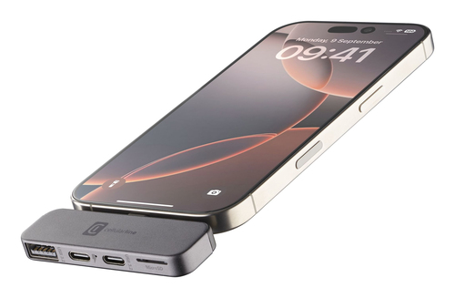 Cellularline Smartphone Hub USB 3.2 Gen 1 (3.1 Gen 1) Type-C Черный
