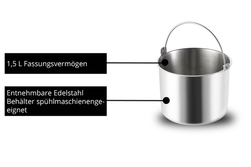 Unold 48826 Eismaschine & Joghurtbereiter EVA Kompressor ismaskine 1,5 L 120 W Sort, Rustfrit stål – billede 6