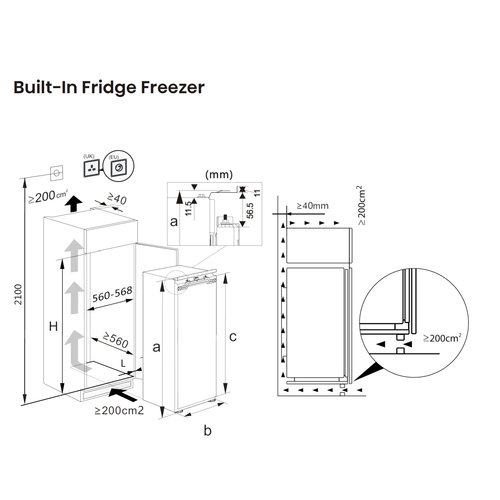Hisense FT3B213SAWE Integrated Tall Freezer - Fixed Hinge, White - image 7