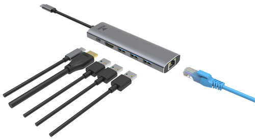 itek HUB 6-in-1, HDMI + RJ45 + 3USB3 + USB-C – image 3