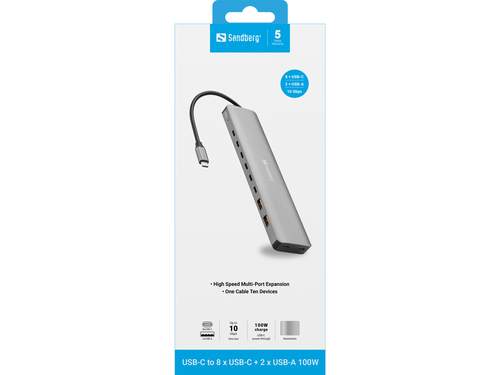 Sandberg USB-C to 8 x USB-C + 2xUSB-A – image 4