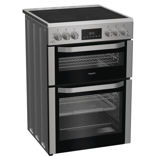 Hotpoint HDE6VDCASX 60cm Double Oven Electric Cooker in Stainless Stee - image 3