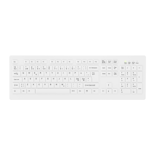 Contour Design Active Key AK-C8100F-FUS-W/NOR клавиатура Медицина Беспроводной RF QWERTY Северные страны Белый
