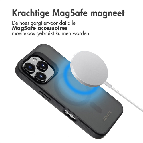 Accezz Rugged Frosted Backcover met MagSafe iPhone 16 Pro - Zwart, afbeelding 4