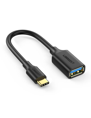 30701 CABLE UGREEN US154 USB-C MACHO A USB 30 OTG HEMBRA NEGRO 30701