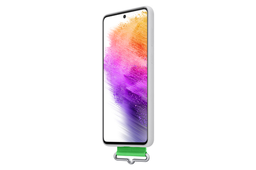 Samsung Galaxy A73 5G Silicone Cover with Strap White – image 3